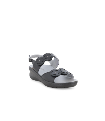Sandalo donna anatomico in similpelle nero k95228q