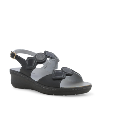 Sandalo donna comodo in similpelle nero k95232q