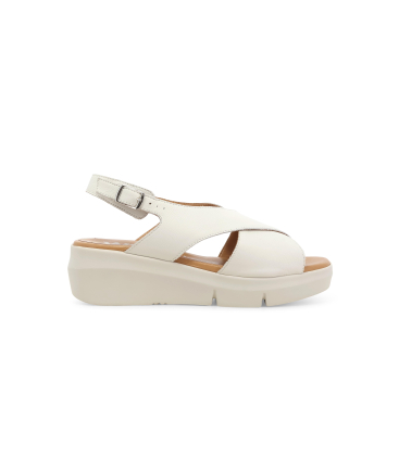 Sandalo platform con fasce incrociate bianco latte r80420q