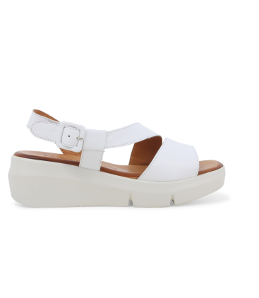 Sandalo donna comodo incrocio in pelle bianco r80420z