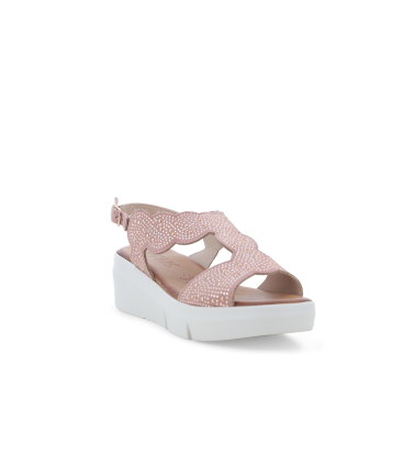 Sandalo donna comodo in camoscio rosa r80440