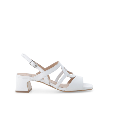 Sandalo donna comodo elegante in pelle bianco s453