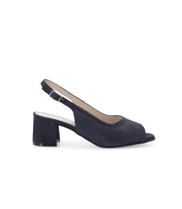 Sandalo donna comodo elegante in camoscio blu notte s633q