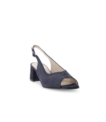 Sandalo donna comodo elegante in camoscio blu notte s633q