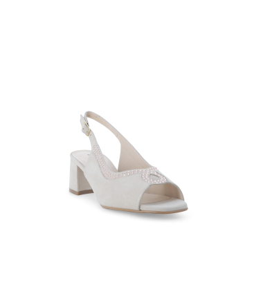 Sandalo donna comodo elegante in camoscio beige kiss s633q