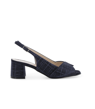 Sandalo elegante comodo in tessuto blu glitter lavorato s634q