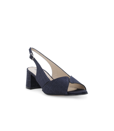 Sandalo elegante comodo in tessuto blu glitter lavorato s634q