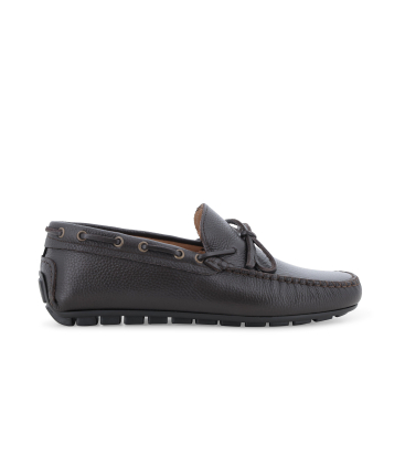 Mocassino caro shoe in pelle moro con laccetti u16007q