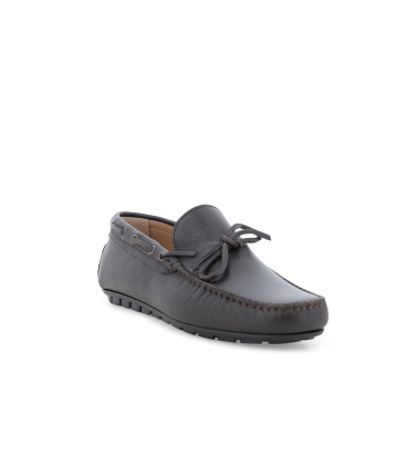 Mocassino caro shoe in pelle moro con laccetti u16007q