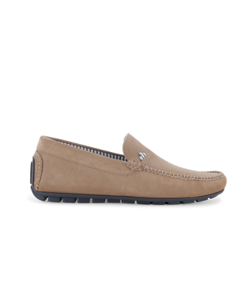 Mocassino estivo in camoscio beige sabbia u16017q