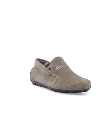 Mocassino slip-on estivo in camoscio tortora u16017q