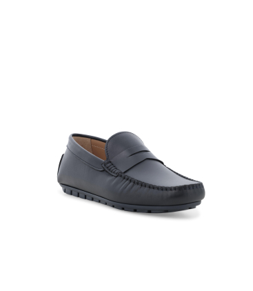 Mocassino driver in pelle blu navy u16038