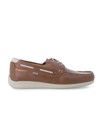 Mocassino con lacci uomo in pelle color cuoio u18070
