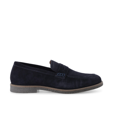 Mocassino uomo in camoscio blu navy u25008