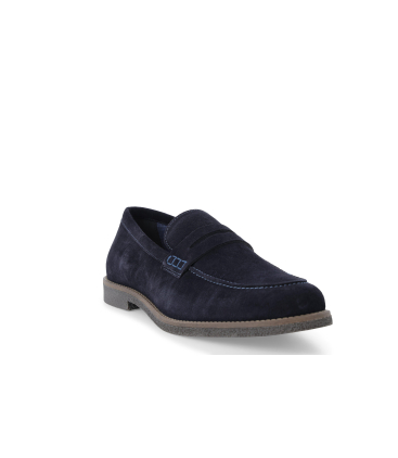 Mocassino uomo in camoscio blu navy u25008