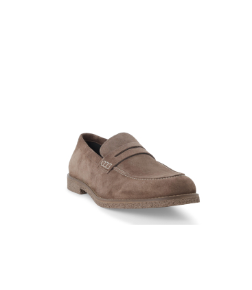 Mocassino uomo in camoscio beige tortora u25008