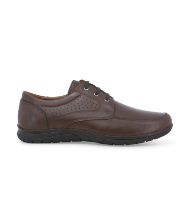 Mocassino allacciato uomo in pelle marrone u41137z