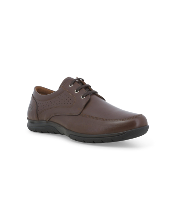 Mocassino allacciato uomo in pelle marrone u41137z