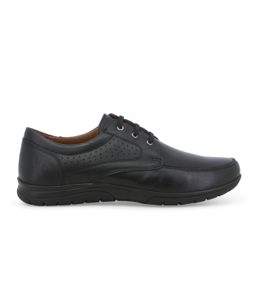 Mocassino allacciato uomo in pelle nero u41137z