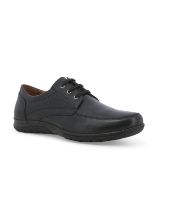 Mocassino allacciato uomo in pelle nero u41137z