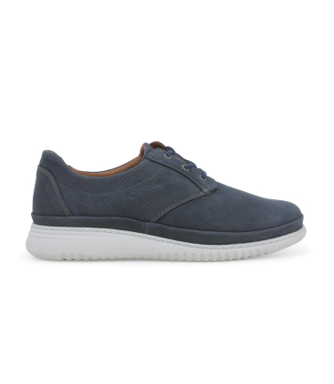 Mocassino allacciato uomo in nabuck blu u41139q