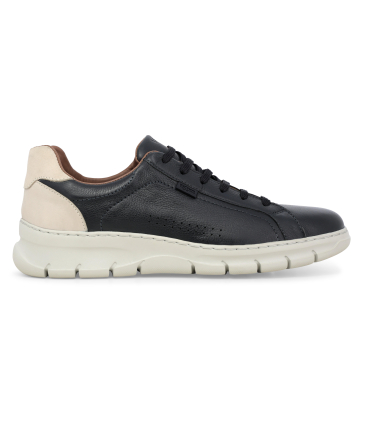 Sneakers uomo allacciata in pelle blu navy u55382q