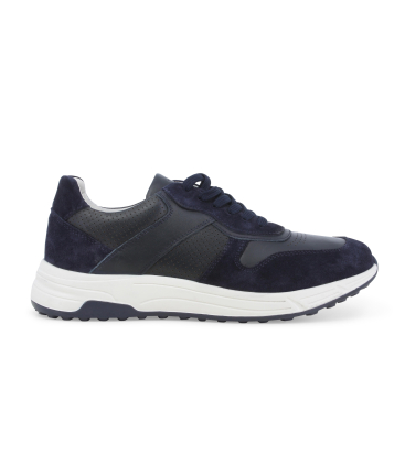 Sneakers sportiva in camoscio e pelle blu navy u56034q