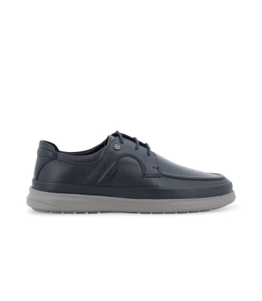 Scarpa casual uomo in pelle blu navy stile derby u56070