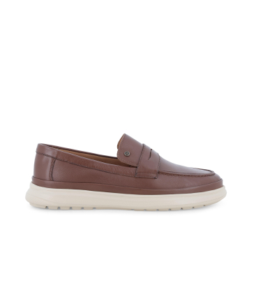 Mocassino casual uomo in pelle cuoio u56071