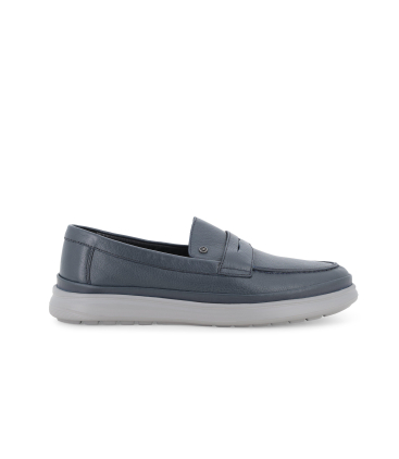 Mocassino casual uomo in pelle blu navy u56071