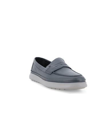 Mocassino casual uomo in pelle blu navy u56071