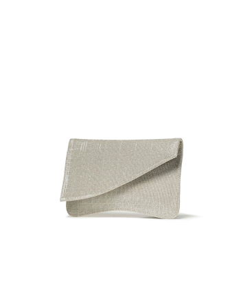 Pochette Platin Design asymmetrisch mit Kette Gold bj036q