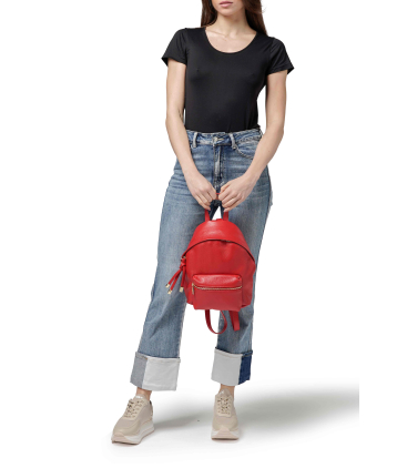 Rucksack Damen aus Leder Rot bor5356