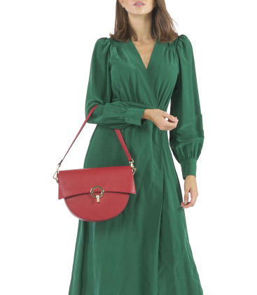 Tasche mit Umhaengeriemen aus Leder Rot bor875