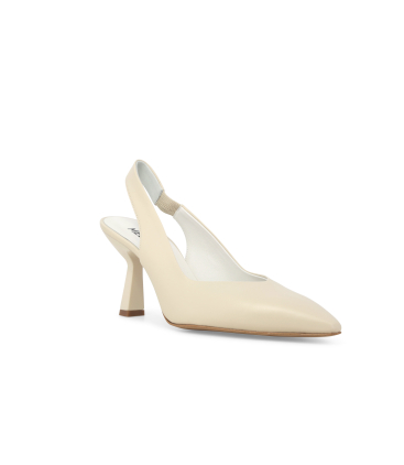 Décolleté donna slingback in pelle milk d193