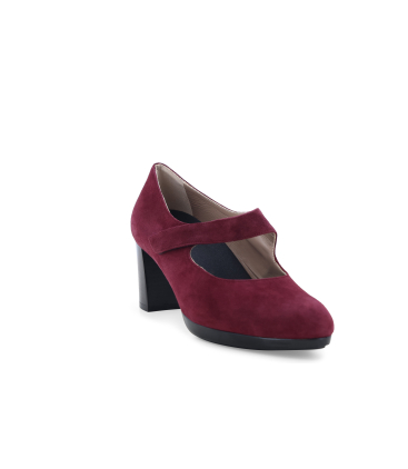 Décolleté donna comodo tacco medio in camoscio bordo d5153q