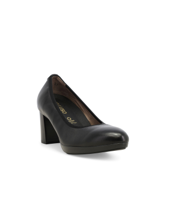 Décolleté donna in pelle marrone d5154q