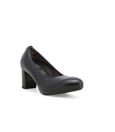 Décolleté donna in pelle blu navy d5154q