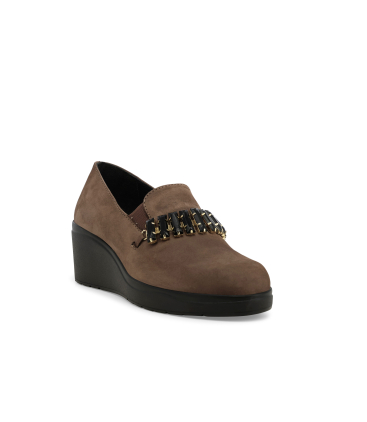 Mocassino donna in camoscio beige k53005q