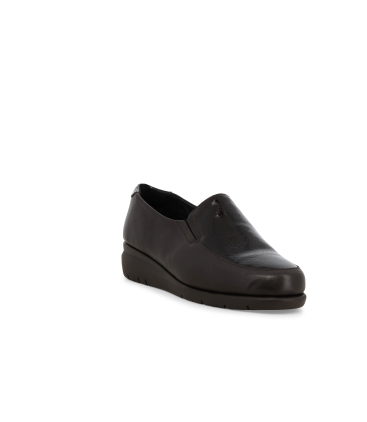 Mocassino comodo donna in morbida pelle marrone k55242q