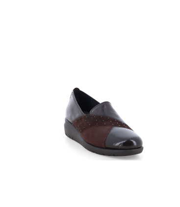 Mocassino comodo donna in morbida pelle marrone k55244