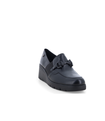 Mocassino comodo donna in morbida pelle nero k55301