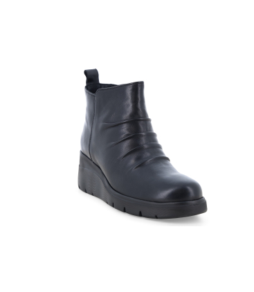 Stiefelette bequem Damen aus weich Leder Schwarz k55305
