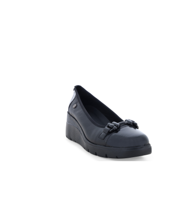 Mocassino comodo donna in morbida pelle nero k55313