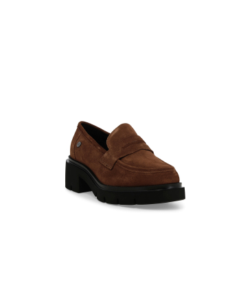 Mocassino donna in camoscio beige sigaro k55519q