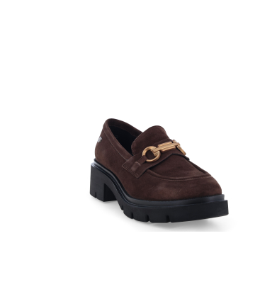 Mocassino comodo donna in camoscio marrone k55520