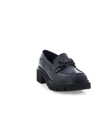 Mocassino comodo donna in pelle nero k55520