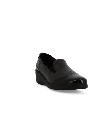 Mocassino donna comodo in morbida pelle e vernice marrone k91615q