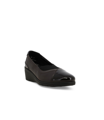 Décolleté donna comodo in vernice e pelle marrone k91616q