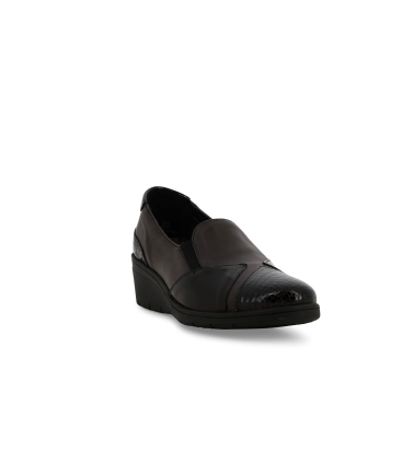 Mocassino donna comodo in morbida pelle e vernice sioux moro k91617q